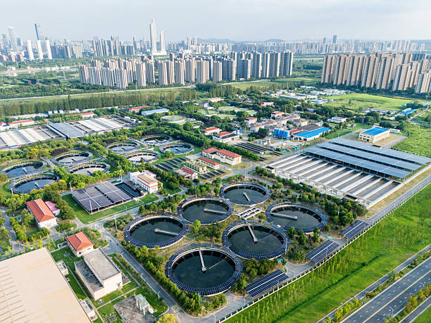 istock Solar power station and sewage treatment plant 2235489094