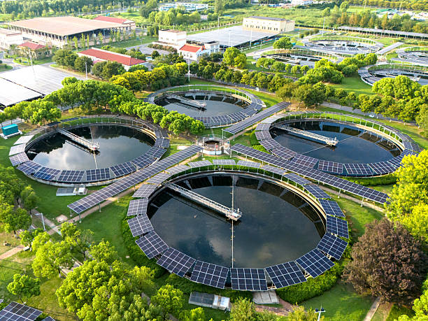 istock Solar power station and sewage treatment plant 2235489141