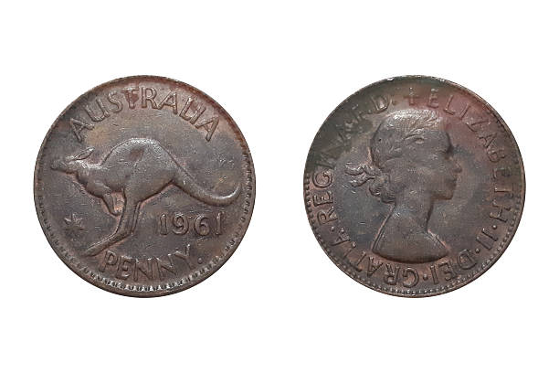 istock Australia 1 penny coin 1961 on white background 2235493950
