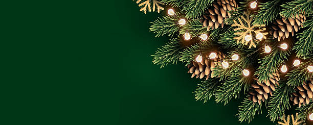 istock Christmas and New Year background with fir trees. 2235498370
