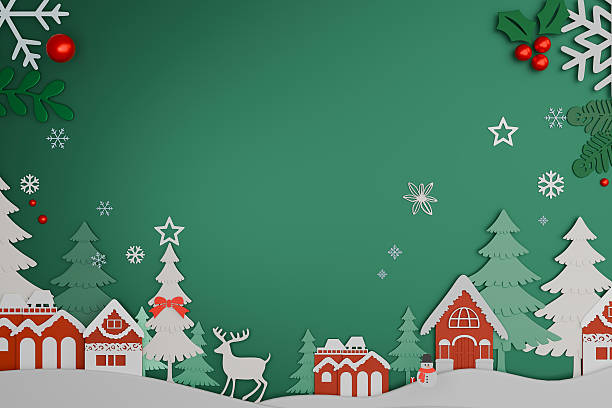 istock Creative Christmas background perfect for holiday invitations in 3D cut out style 2235499695