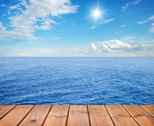 sea and wooden platform