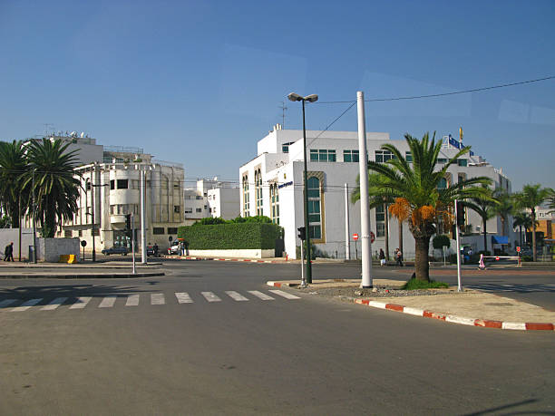 Rabat, Morocco - 05 Nov 2010: An intersection of roads of Rabat city, Morocco