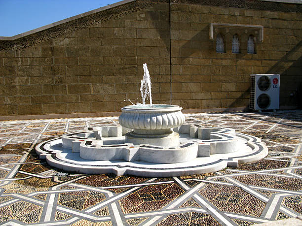 Rabat, Morocco - 05 Nov 2010: The fountain close  Hassan Tower, Rabat, Morocco
