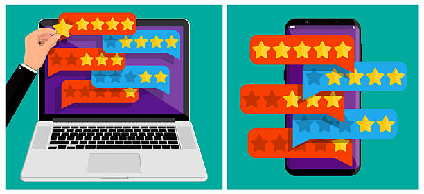 istock Hand rating customer review with golden star 2235505949