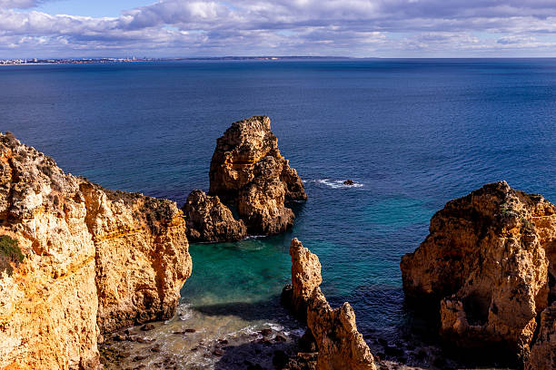 Lagos, portugal, january 27, 2019 : Cliffs of Ponta da Piedade, in Lagos, algarve, portugal