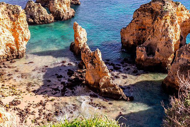 Lagos, portugal, january 27, 2019 : Cliffs of Ponta da Piedade, in Lagos, algarve, portugal