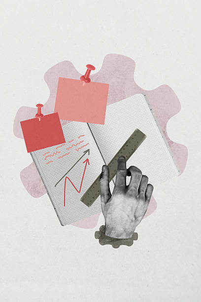 istock Poster image vertical collage of business hand show notepad gearwheel setting arrow progress notes doodle success achievement 2235513974