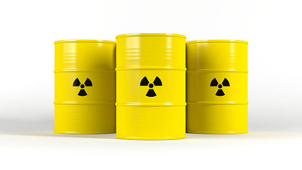 istock Yellow barrels with radioactive symbol. Isolated. 2235518305