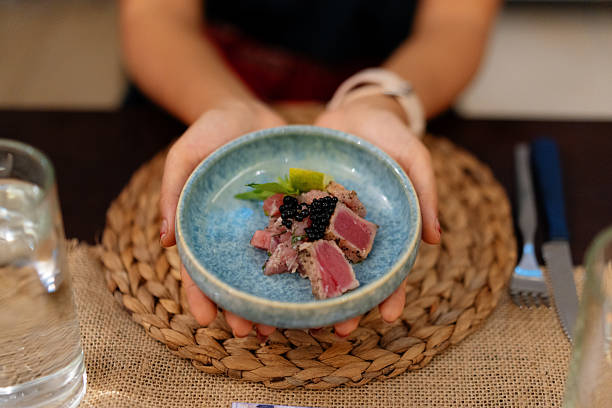 sesame crusted ahi tuna with peas