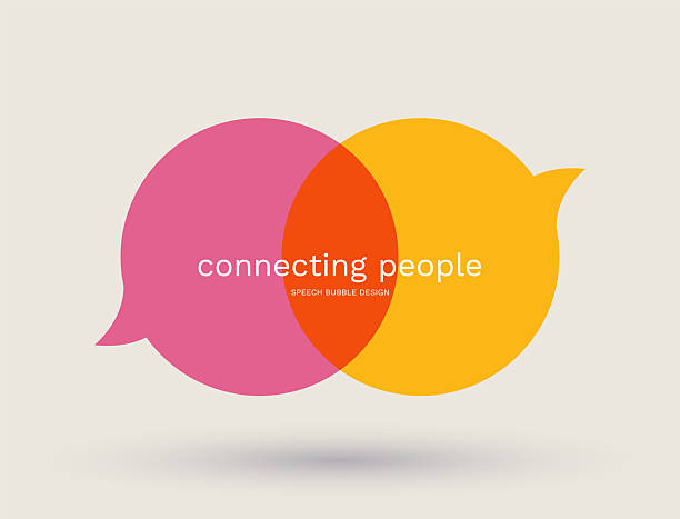 Abstract Illustration with Colorful Dialog Speech Bubbles and Text on White Background. Communication concept.  Vector illustration