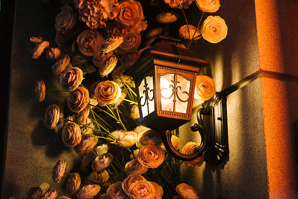 Streetlights and flowers