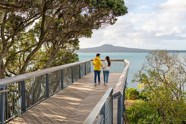 istock Couple Walking On Coastal Boardwalk 2235534336