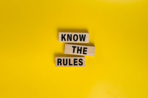 istock know the rules words on wooden blocks isolated on yellow background 2235538793