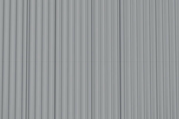 Top view metal roofing sheets, industrial products, 3D rendering.