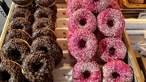 istock Chocolate and pink candy-filled colorful buns. 2235546123