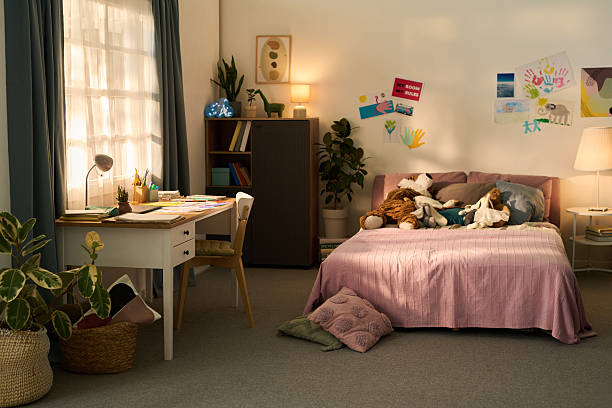 istock Child Bedroom Interior Showing Cozy Decor and Creative Artwork Displayed 2235546221