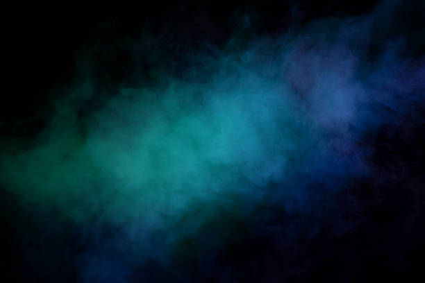 istock Blue and green steam on a black background. 2235546838