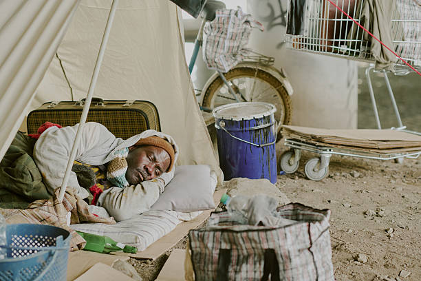 Glasgow, UK , August 3rd 2025, Homeless man sleeping rough in city centre