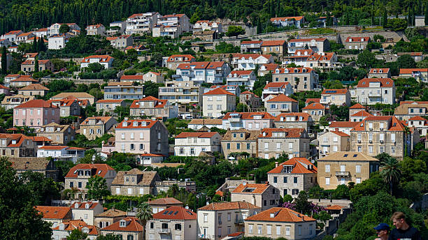 View on rooftops of historic walled centre of Dubrovnik, Croatia.View on rooftops of historic walled centre of Dubrovnik, Croatia