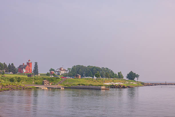 istock Two Harbor Lighthouse and Boat Docks On Lake Superior 2235556404
