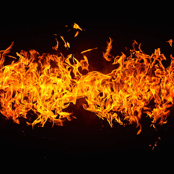 Fire creating unique designs.