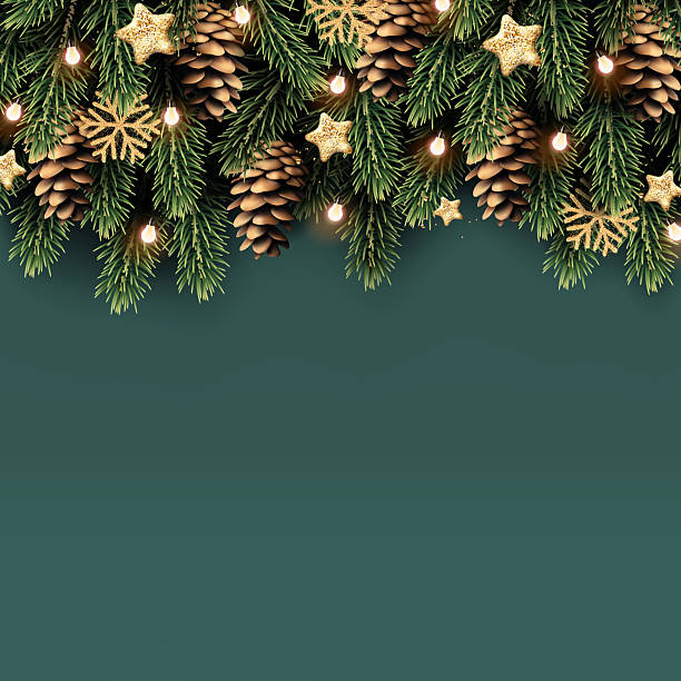 istock Christmas and New Year background with fir trees. 2235564471