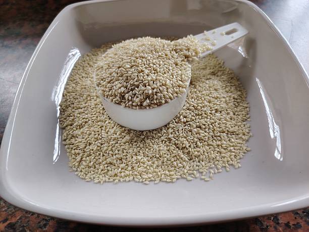 istock Raw White Sesame Seeds, a Healthy Ingredient 2235565018