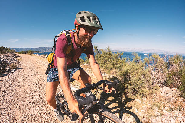 Extreme sports.Mountain bicycle and man.Life style,recreation and leisure outdoor extreme sport