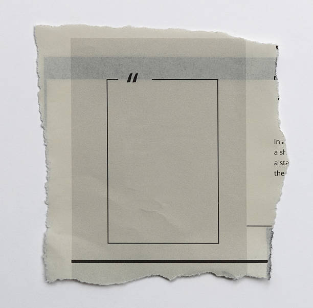 istock Piece of newspaper sheet with graphic frame on white background 2235568218