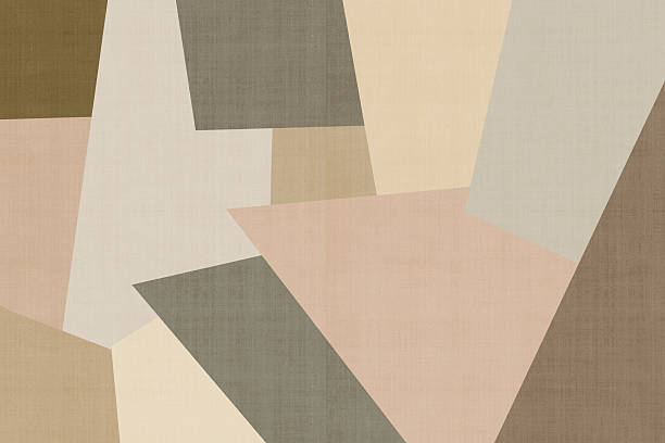 istock 3d modern wallpaper. carpet design and wall decor. Beige, brown shapes. Interior bedroom decor 2235580149