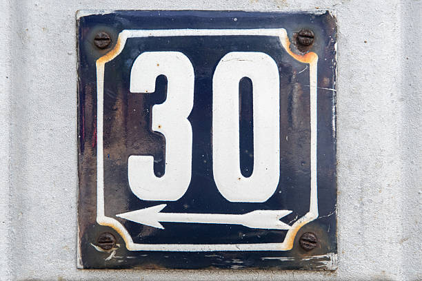 istock Metal enameled street number 30 2235581959