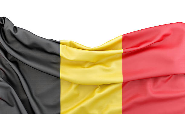 istock Flag of Belgium isolated on white background with copy space above. 3D rendering 2235587314