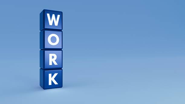 istock Vertical Stack Of Blue Cubes With Work Letters On Light Blue Background For Business Growth, Workload, Or Productivity Symbolism 2235587691