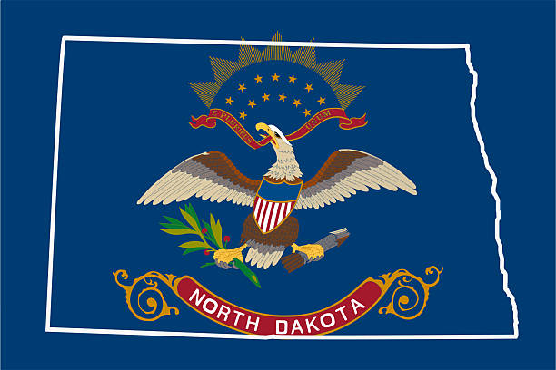istock North Dakota state of USA. North Dakota flag and territory. Vector 2235592551