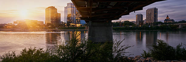 istock City skyline at twilight with park foreground in Saskatoon 2235592568