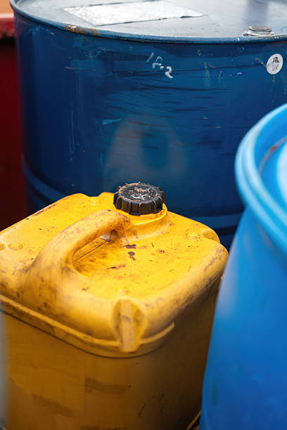 istock A yellow plastic chemical gallon without any safety label or MSDS. 2235593756