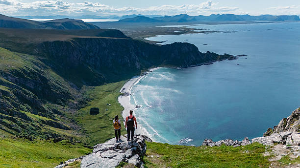 istock Stunning views from Matind Mountain overlooking Bleik Beach in Andoya, Norway 2235593852