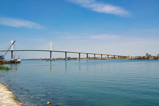 Italian Bridge (or Muhammad Baqir al Sadr Bridge) over the Shatt al Arab River in Basra, Iraq.