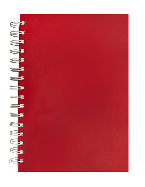 istock Blank Cover Red note book with White ring spine, Mock up isolated on a white background with Clipping Path for design element or commercial advertising 2235604446