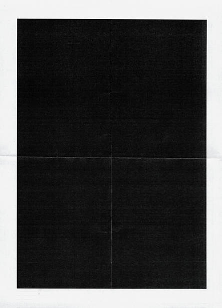 istock Black rectangle printed on folded white paper with visible creases and fold lines. 2235605427