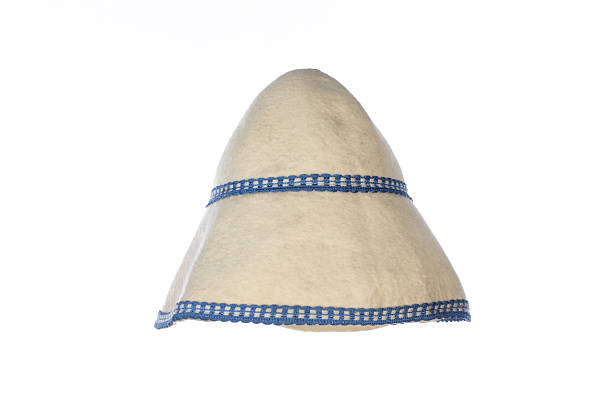 traditional bavarian felt hat on isolated white background.