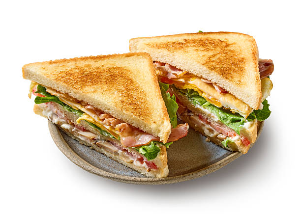 istock club sandwich on plate isolated 2235619446