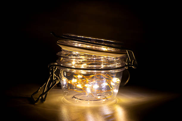 istock Fairy lights in a transparent jar 2235619978