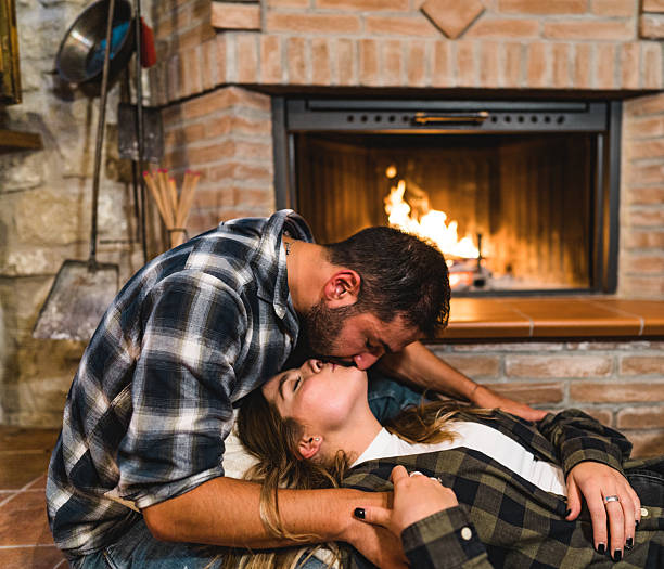 istock lovely passionate couple together at home 2235620957