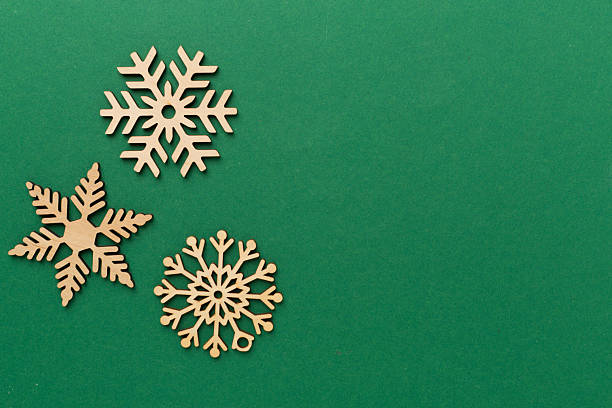 istock Beautiful snowflake on color background, top view 2235630236