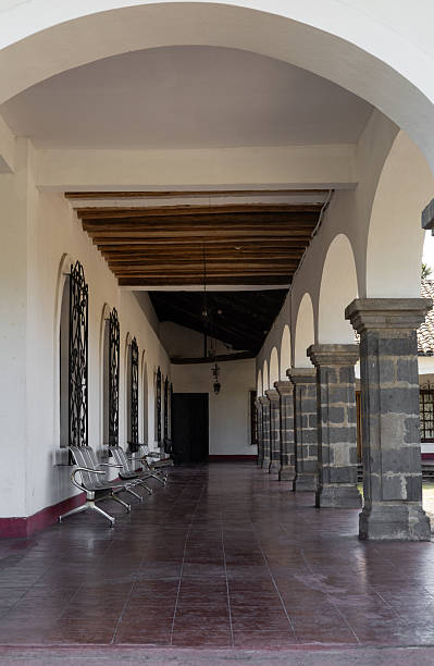 istock Colonial hacienda corridor with stone arches and rustic architecture in Ecuador 2235632227