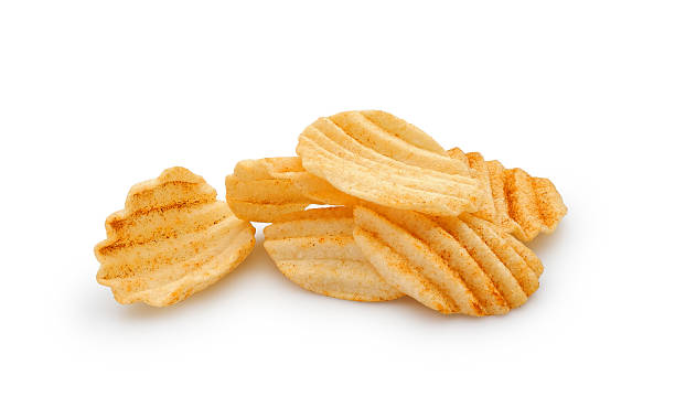 istock Wavy chips with paprika isolated on white 2235640994
