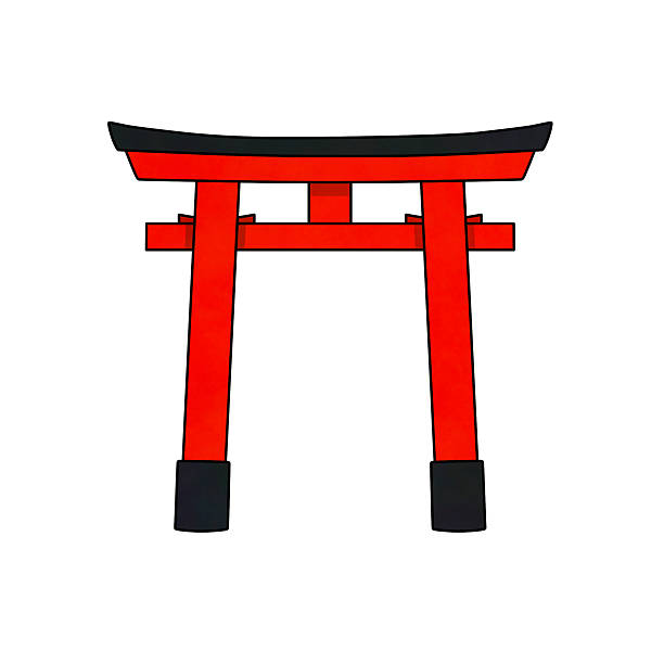 istock Hand-drawn Torii Gate Illustration in Japanese Style Clipart 2235644498