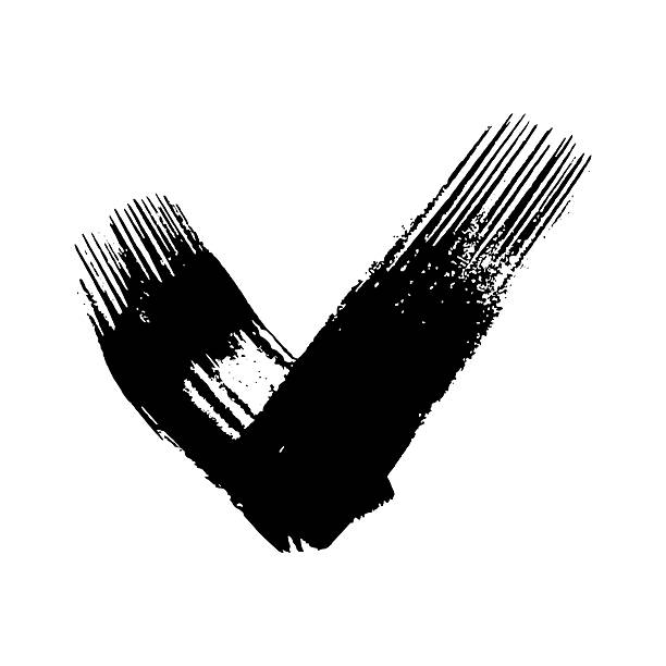 istock Black grunge brushstroke in the shape of a check mark 2235648622